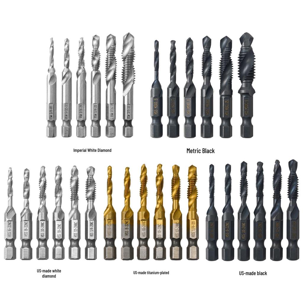 High-Speed Steel Hex Shank Spiral Drill & Taper Tap (Inch/Metric)