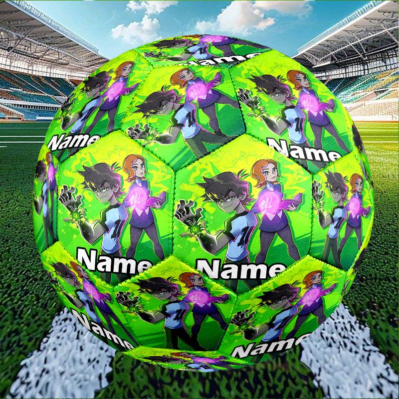 Custom Name Personalized Ben 10 Cartoon Print Size 5 Soccer Ball Training & Match Football, for Team, Kicking, Gift for Football