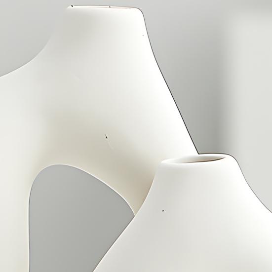 Yousheng 2 Pcs/Set Ceramic Vases Irregular Circular Cross Modern Boho Vase Minimalist Nordic Style Flower Vase for Tabletop Shelf Home Decor