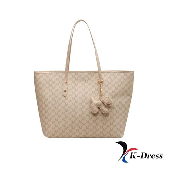 

Шкіряна щоденна проста високоякісна сумка на плече високої місткості + шкіряний брелок білий