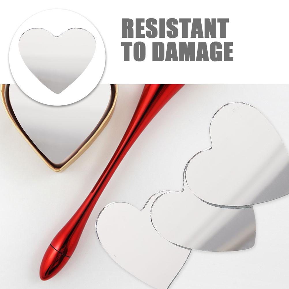 10 sztuk Lusterko w kształcie serca Małe szklane lusterko Do trwałych lusterek do makijażu DIY Toaletka Narzędzie do pielęgnacji skóry Kompaktowe Dekoracyjne