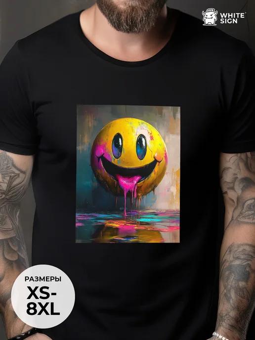 Oversized cotton T-shirt with Toxic Smile print 2XL