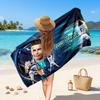 Cristiano Ronaldo Custom Beach Towel, Personalized Name Text Print, Football Logo Soft Quick‑Dry Towel Holiday Gift