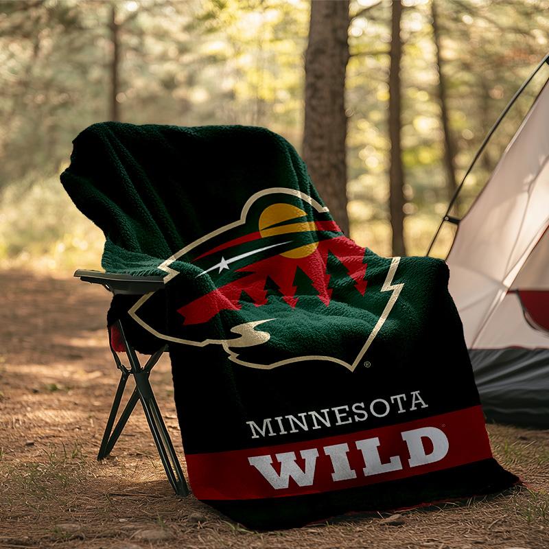 Minnesota Hockey Team Blanket Flannel Throw for Sofa, Indoor, Camping, Living Room, Office, Chair, And Bed Soft Birthday Gift