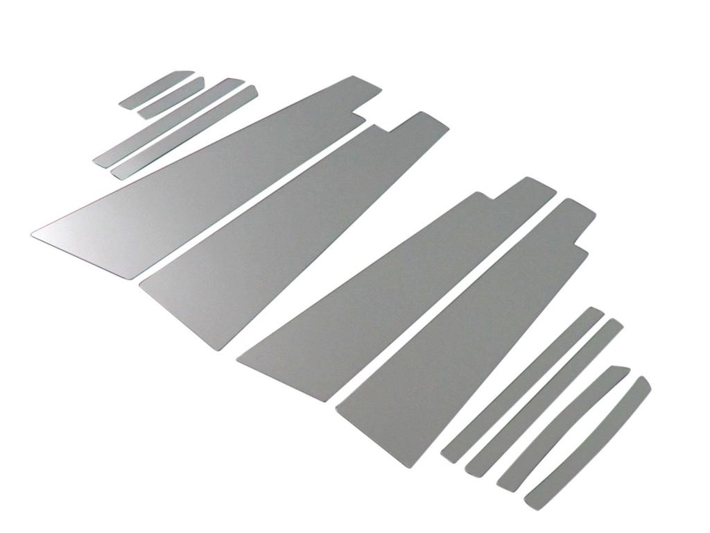 BRIGHTZ Prius and ZVW55 Stainless Steel Plated Pillar Type with Set Part Number 21707 ZVW50, ZVW51, Ultra-Mirror Panels, B, Visor, 12-Piece