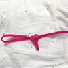Extra Mini Female Tback Crotchless Sexy Thong Hot Pink Cherries G-String Shorts Crotch Depth Sexy Erotic Women Underpants