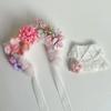 Clothes and Headband For Labubu Flower Crown White Dress Set Floral Outfit For 15/17cm Labubu 1st/2nd/3rd Gen(NO DOLL)