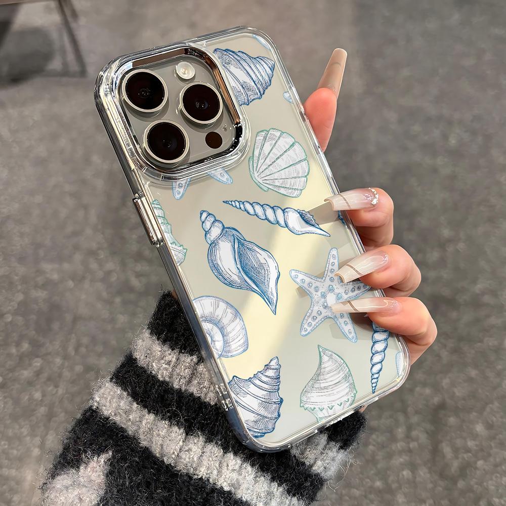 Seashell Starfish Pattern Phone Case For Google Pixel 10 9 8 7 8A 9A XL Pro 4G 5G Transparent Soft Silicone TPU Back Cover