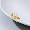 Gold-Plated 925 Sterling Silver Heart Ring, Adjustable Open Setting, 10*10 Exquisite Design