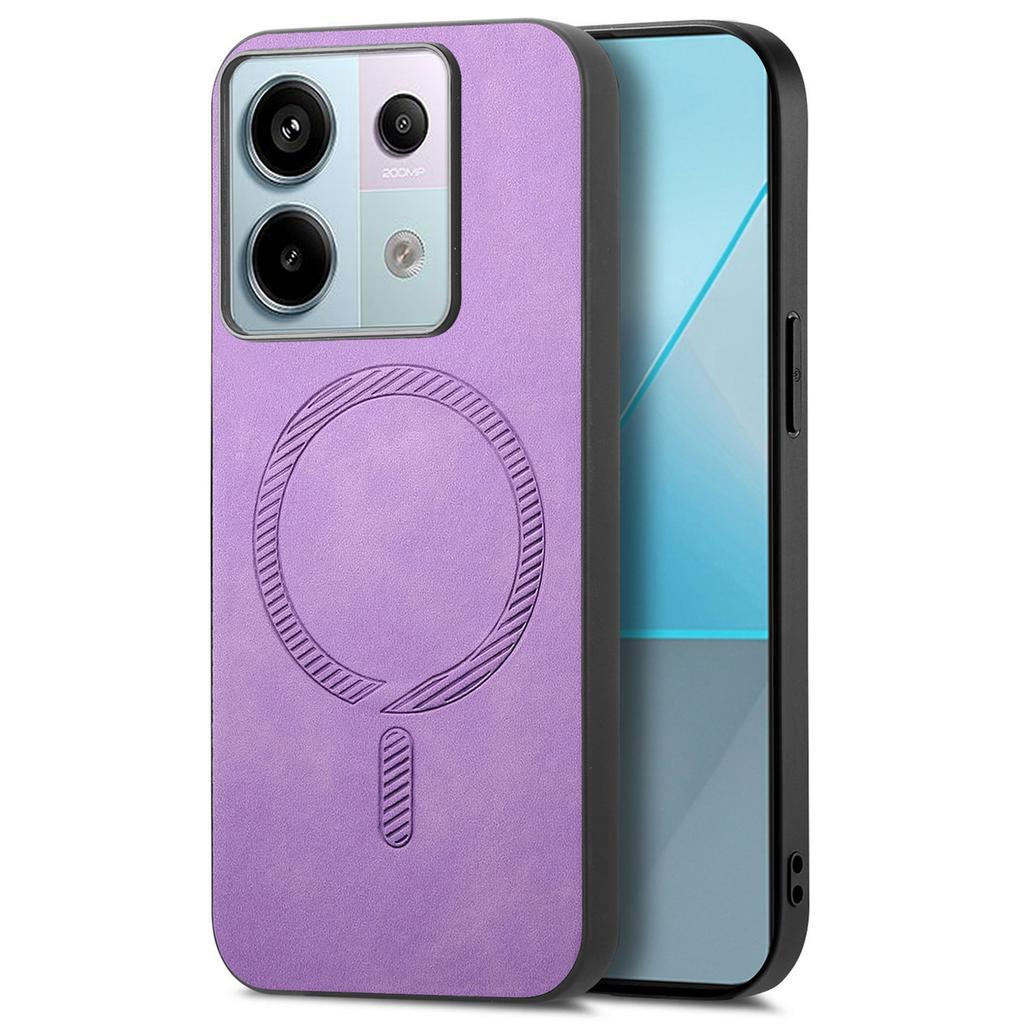 B1 For Xiaomi Poco X6 5G/Redmi Note 13 Pro 5G Leather Back Case Compatible with MagSafe Skin-Touch Phone Cover