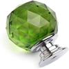 Crystal Glass Ball Cabinet Knob Drawer Handle Jewelry Box Pull with Faceted Design and Metal Base for Furniture Decoration and Replacement
