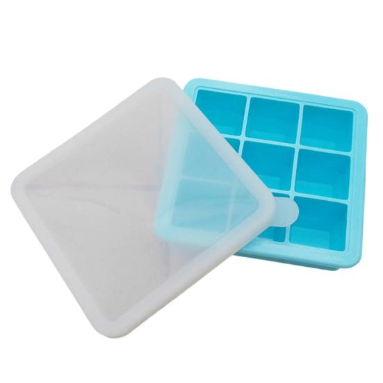 Large Silicone Ice Cube Mold with Lid 9-Cavity Sphere Mold for Whiskey Cocktails Easy-Release Leak-Proof Ice Tray for Freezer And Drinks