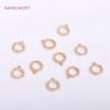 Inlaid Zircon 8mm Round Pendants 14K Gold Plating Brass Metal Hollow Circel Charms DIY Jewlelry Making Accessories