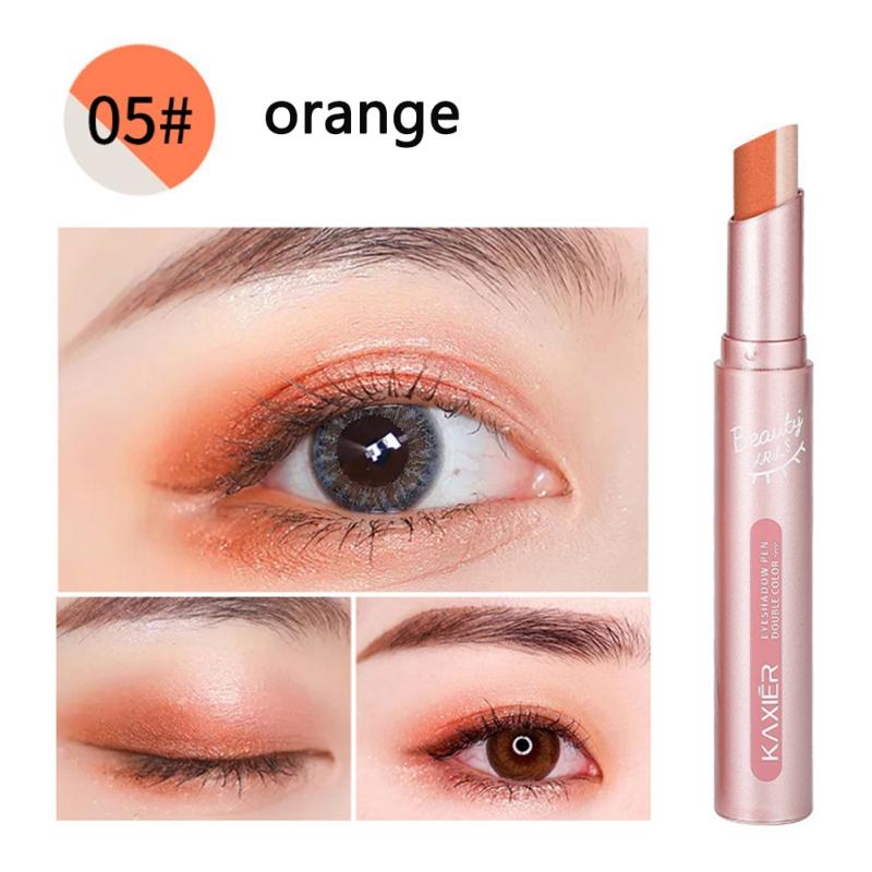 2 Colors Combine Eyeshadow Pen Glitter Shiny Long Lasting Stick Waterproof Highlighter Pearl Shimmer Makeup Maquiagem Soft