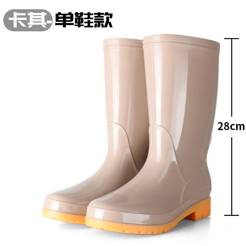Thickened wear-resistant medium tube rain shoes women's fashion rain boots anti-fleece shoes women's non-slip work soft rubber shoes women's