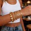 Alloy Chain Bracelet Set For Women With Geometric Design And Multilayer Style