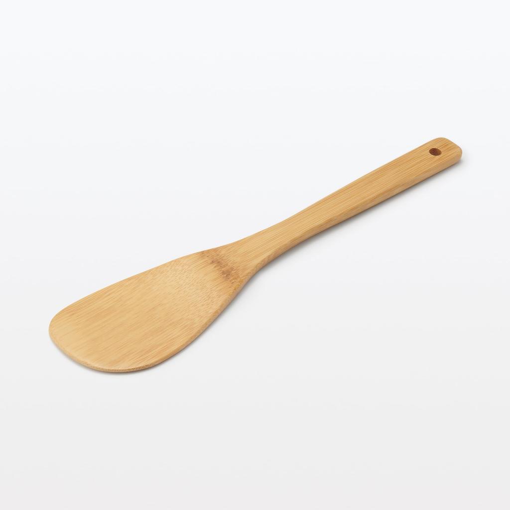 MUJI Soot Bamboo Cooking 30cm 83074920 Spatula, Approx. Long,