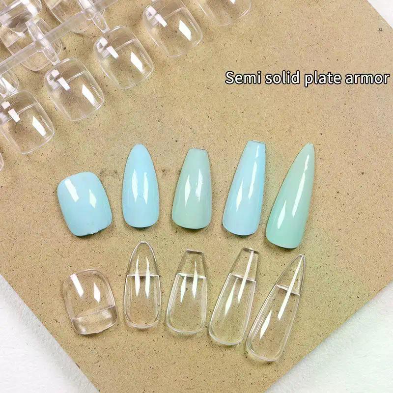 120/320Pcs Clear Solid Oval Triangle Square Shape Nail Tools Nail Table Color Card Display DIY Manicure Nail Tips Practice Tools