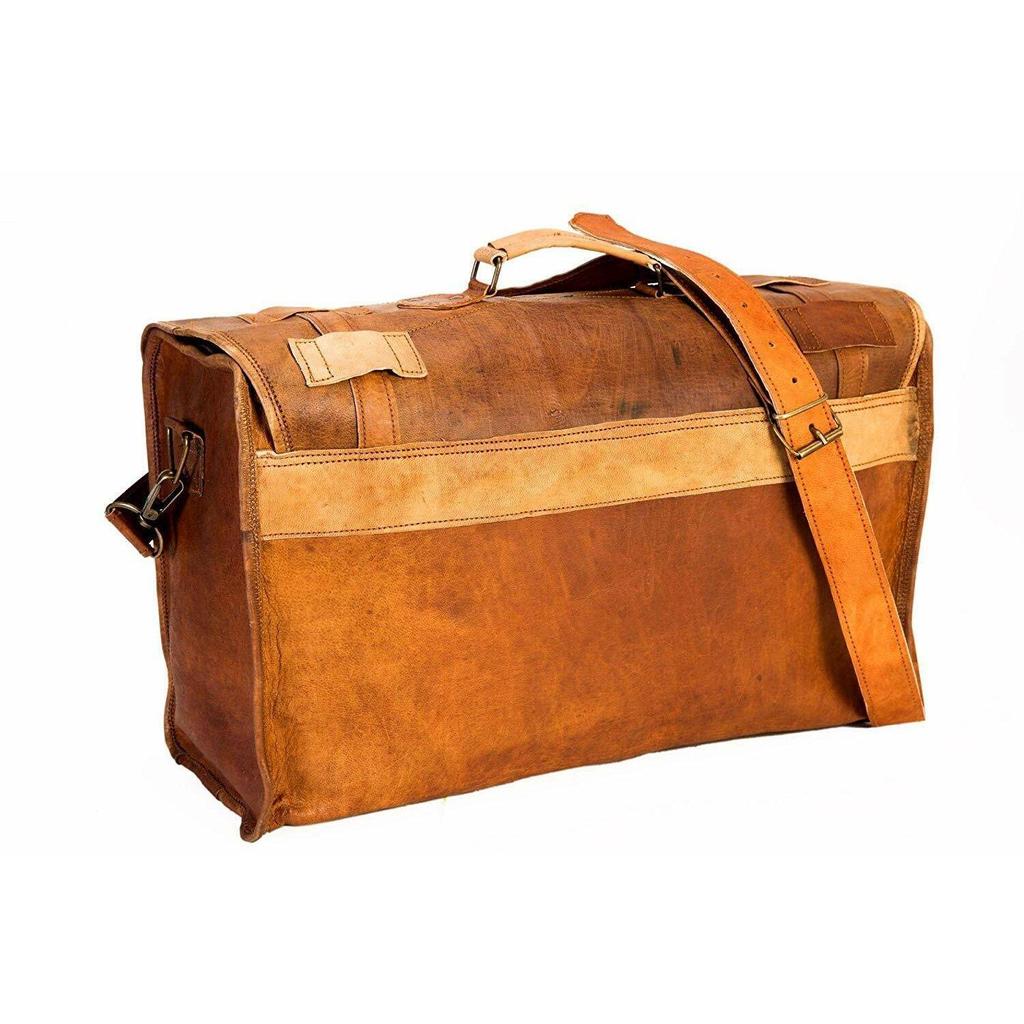 Genuine Leather Huge Capacity Duffle Bag Men Overnight Carry Travel Luggage Gym