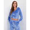 Women Casual Solid Color Zip Up Hooded Sweatshirt Wide Leg Pants Two Piece Set