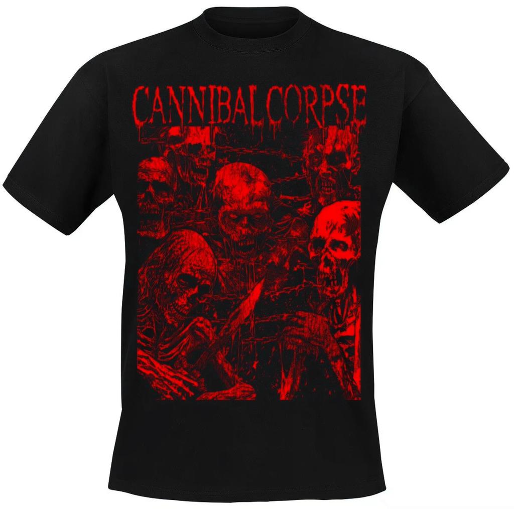 Summer Zombie Reissue Cannibal Corpse Men 100%Cotton T-Shirt Extreme Brutal and Bloody Death Metal Style Loose Short Sleeve  Y2K