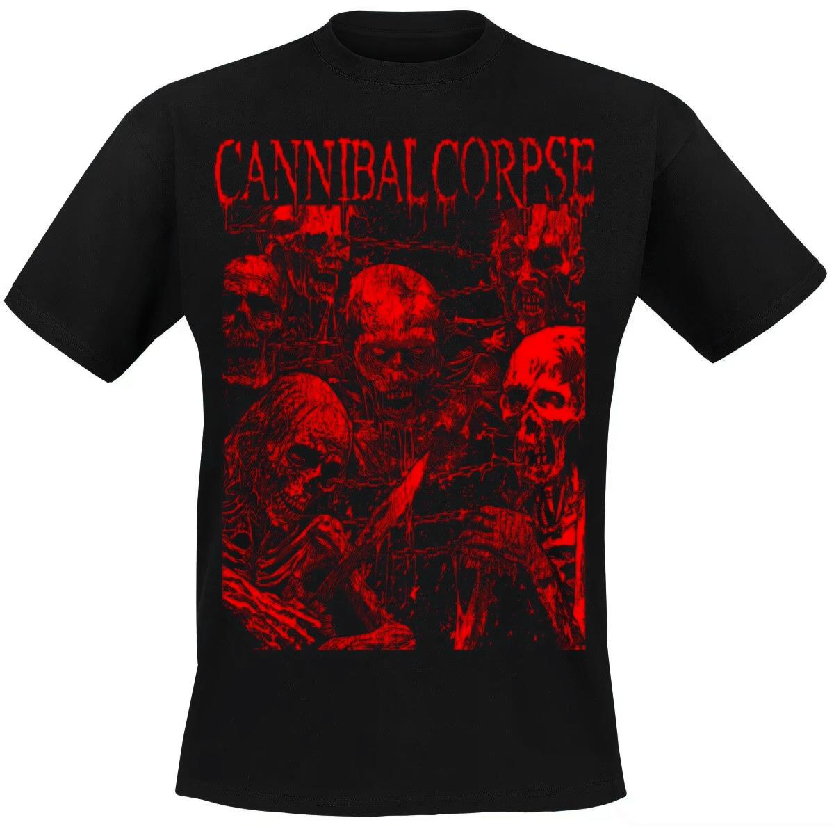 

Summer Zombie Reissue Cannibal Corpse Men 100%Cotton T-Shirt Extreme Brutal and Bloody Death Metal Style Loose Short Sleeve Y2K S