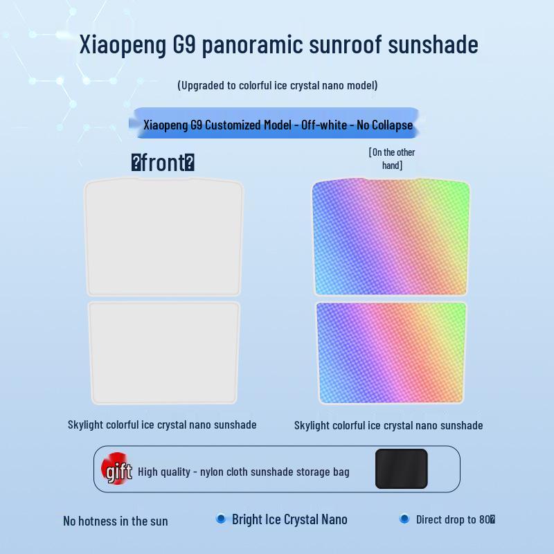 XPeng 22 G9 Sunroof Ice Crystal Sunshade: Heat Insulation & Privacy Shield
