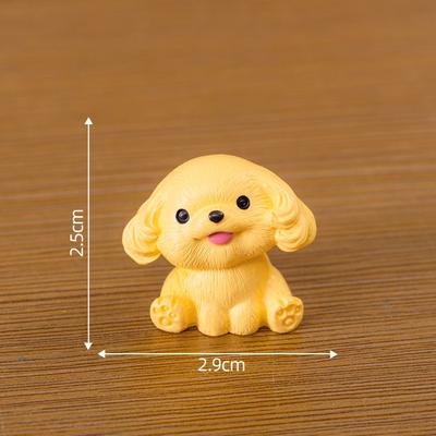 Creative Resin Cute Dog Figurines Miniatures Cartoon Handmade Animal Figurines Funny Realistic Micro Landscape Ornaments Garden