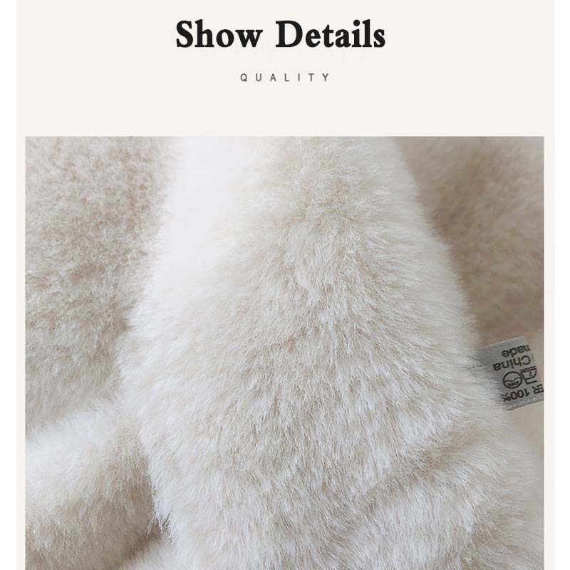 Guler de blană artificială Eșarfă de iarnă Femei tricotate Eșarfe de blană de iepure Rex Batic de blană de iarnă