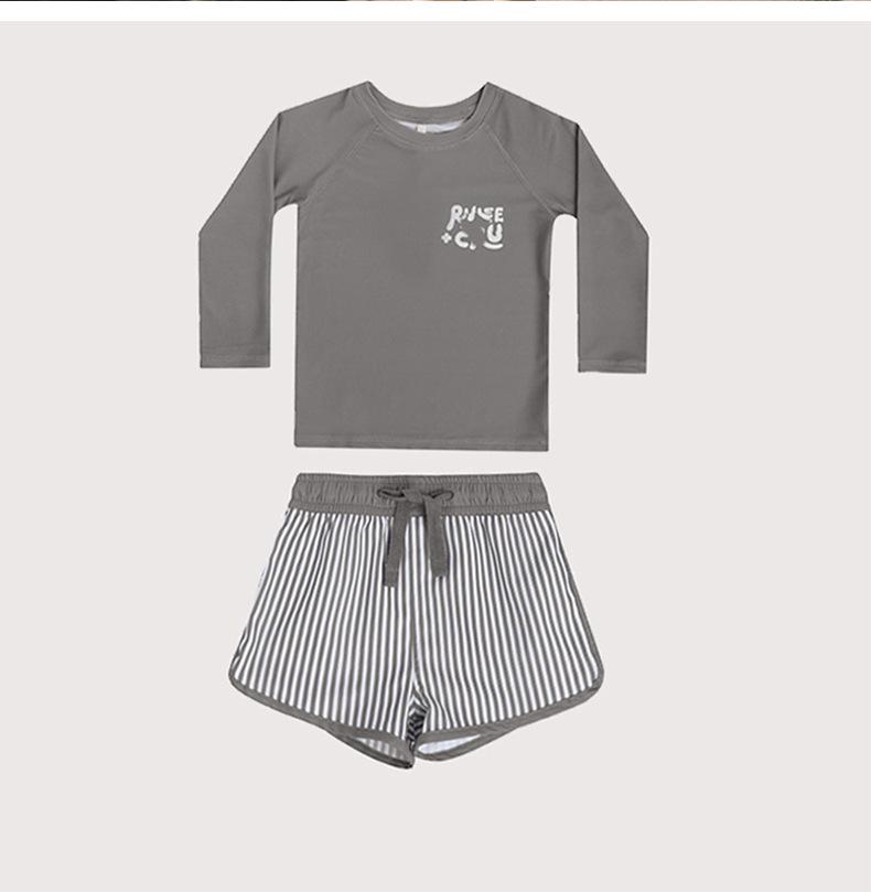 

Детский солнцезащитный комплект для плавания с длинным рукавом на 2025 год - Пляжная одежда из двух частей для маленького мальчика. 130 cm