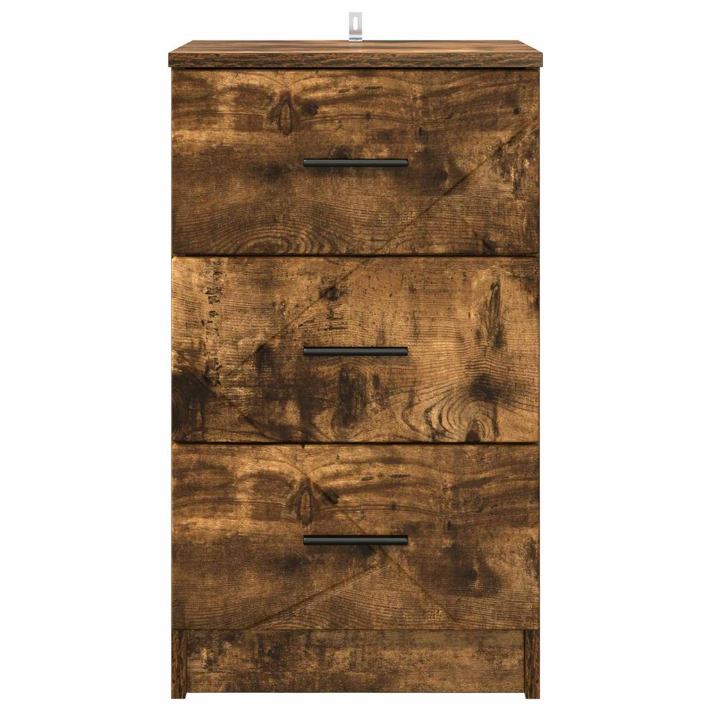 Nightstand Smoked Oak 38 X 38 X 66 Cm Engineered Wood