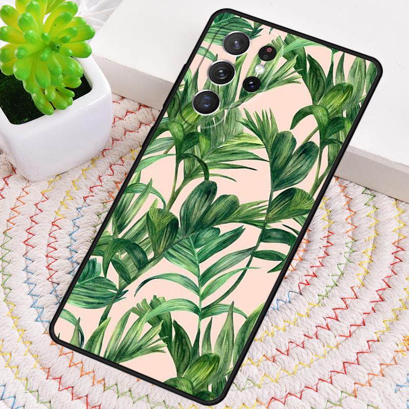 Palm Tree Leaves Plant Flower Silicone Phone Case For Samsung Galaxy Note 10 Pro S26 S25 S24 S23 S22 S21 Plus Ultra Capa Cover