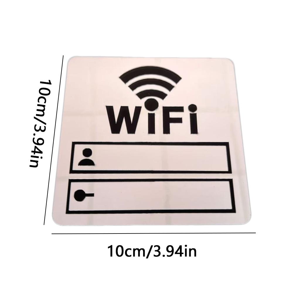 1pcs Wifi Password Sign Acrylic Material Wireless Network Coverage Signage Restroom Plaque Home Hotel Display Guest Information