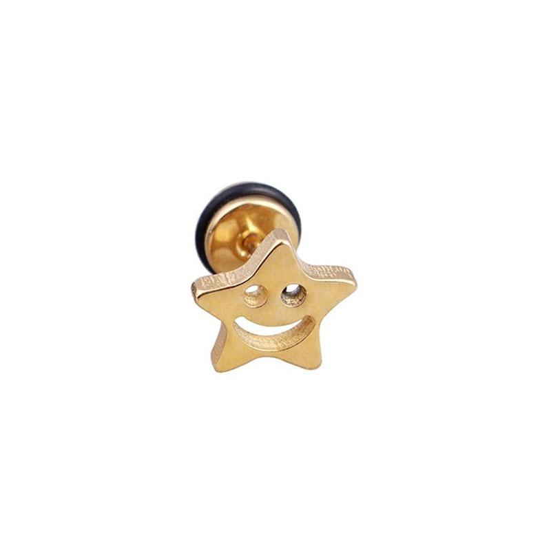 Classic Design Heart Fox Cross Earrings Stainless Steel Star Face Geometric Shaped Stud Ear Jewelry Party Gifts For Women Girls