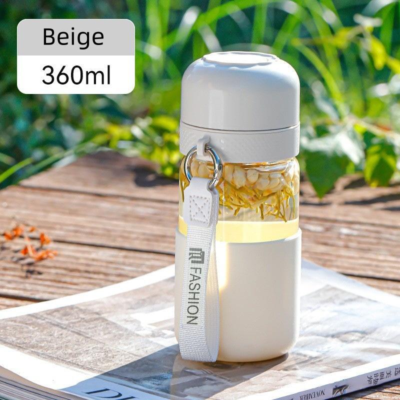 360ML Glass Water Bottle Heat-resisting Leak-proof Portable Household Water Cup Office Milk Tea Coffee Cup Gift Water Mug