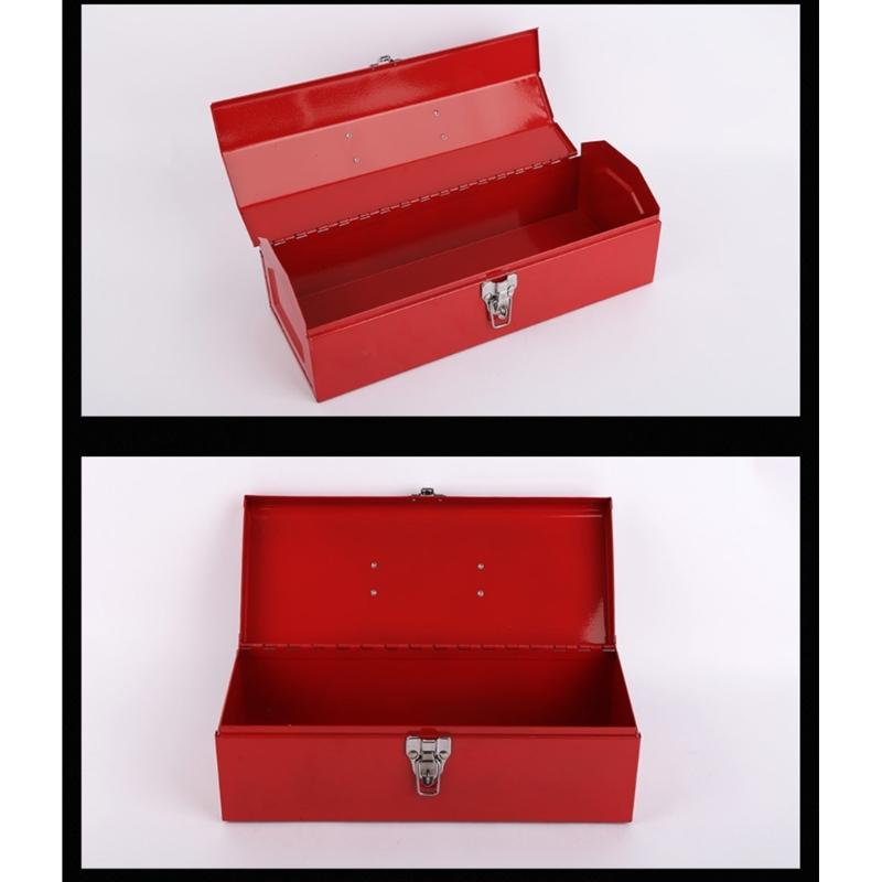 Multifunctional Red Tool Box Hip Roof Style Tool Case Organizers for Professionals and DIY Users with Spacious Interior