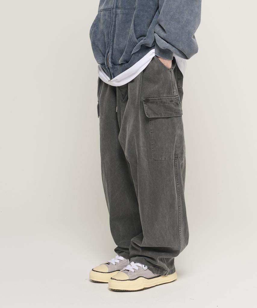 CARGOBROS Pigment Washed Balloon Cargo Pants (Charcoal)