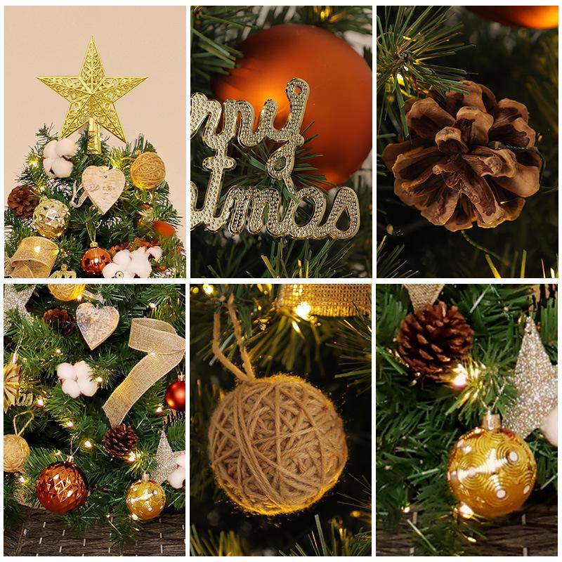 Large Encrypted Flickering Christmas Tree Ornament Set for Living Room Decor