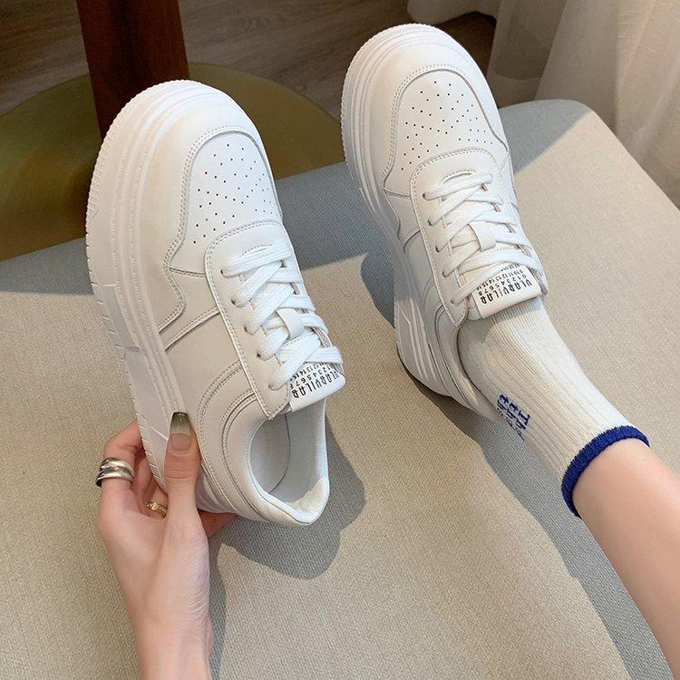 Beautiful~ Popular thick-soled little white girls spring and summer 2025 new versatile heightening board shoes round head shoes children