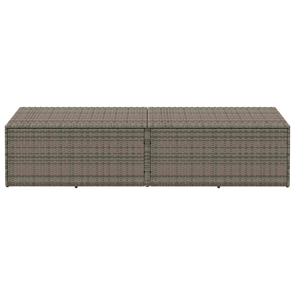 Garden Storage Box Gray 220 x 50 x 58 cm Poly Rattan
