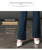 7093 Women's High-Waisted Micro-Flare Jeans - Fall/Winter Style for Middle-Aged Women - Slimming and Thick, Ideal for 40-Year-Old Moms.