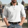 Men Long Sleeve Polo Shirt Casual Style Autumn