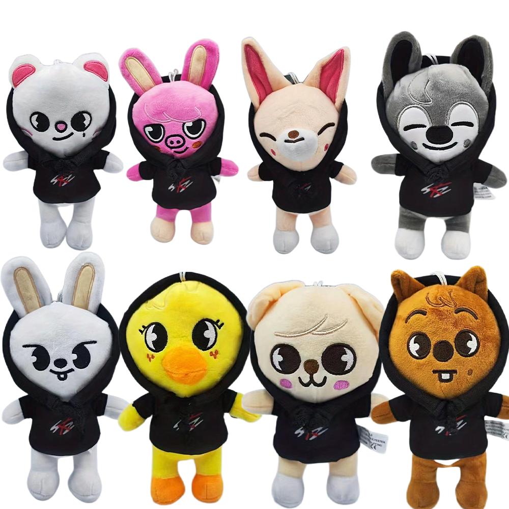 Skzoo Schlüsselanhänger Plüschtier Kawaii Skzoo Stray Wolf Plüsch Cartoon Stofftier Puppe Kawaii Begleiter Spielzeug Kindergeschenk!