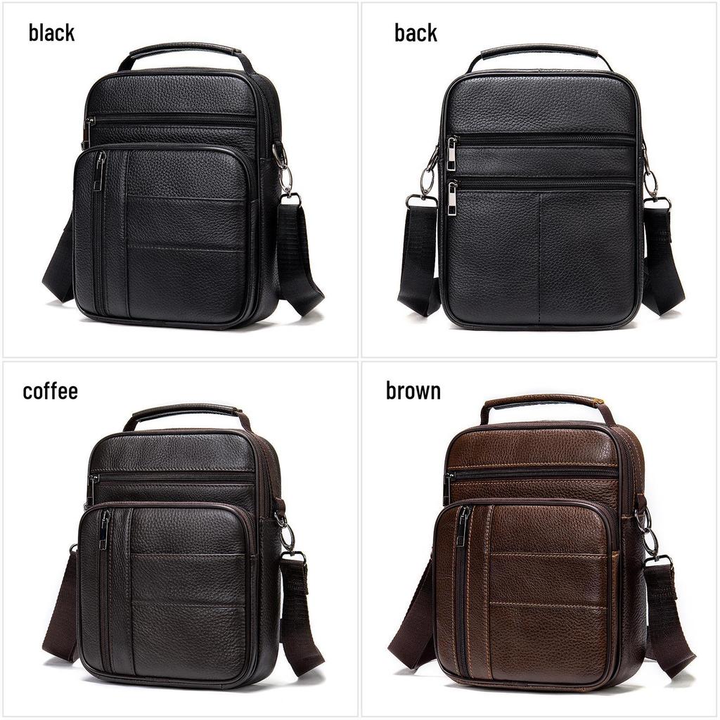 Herren Vintage Leder Umhängetasche - Top Layer Rindsleder, Lässige Outdoor Schultertasche