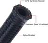 1M AN12 12AN Black Braided Oil Fuel Fittings Hose End 90+0 Degree Oil Adaptor Kit Oil Fuel Hose Line
