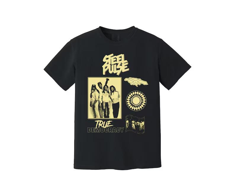Steel Pulse Heavyweight T Shirt - True Democracy - Roots Music IL682 Unisex T-Shirt M
