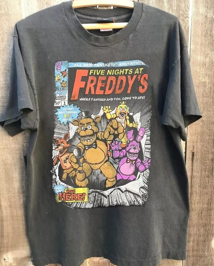 Five Nights At Freddys Retro Style Charcoal Unisex T-shirt Men Women S-5XL