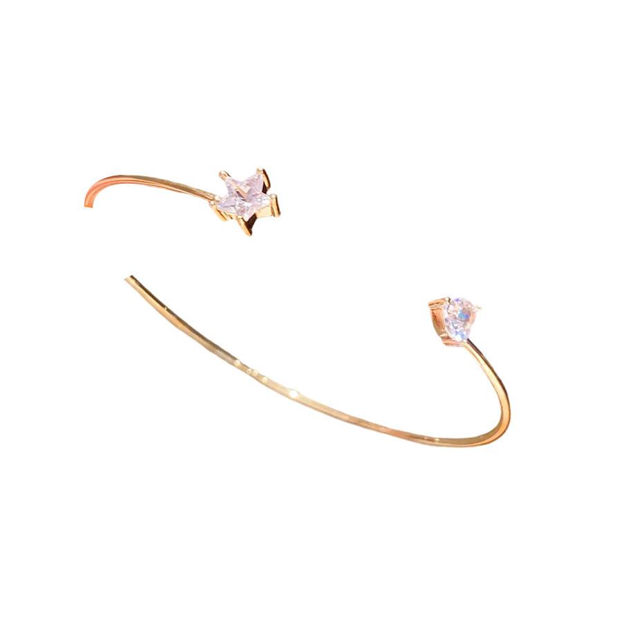 Geometric Zircon Star Shape Bracelet Set With Cubic Zirconia For Fashion Women