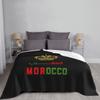 Kingdom Of Morocco Fuzzy Blanket Moroccan Flag Custom Throw Blanket for Home 125*100cm Bedspreads