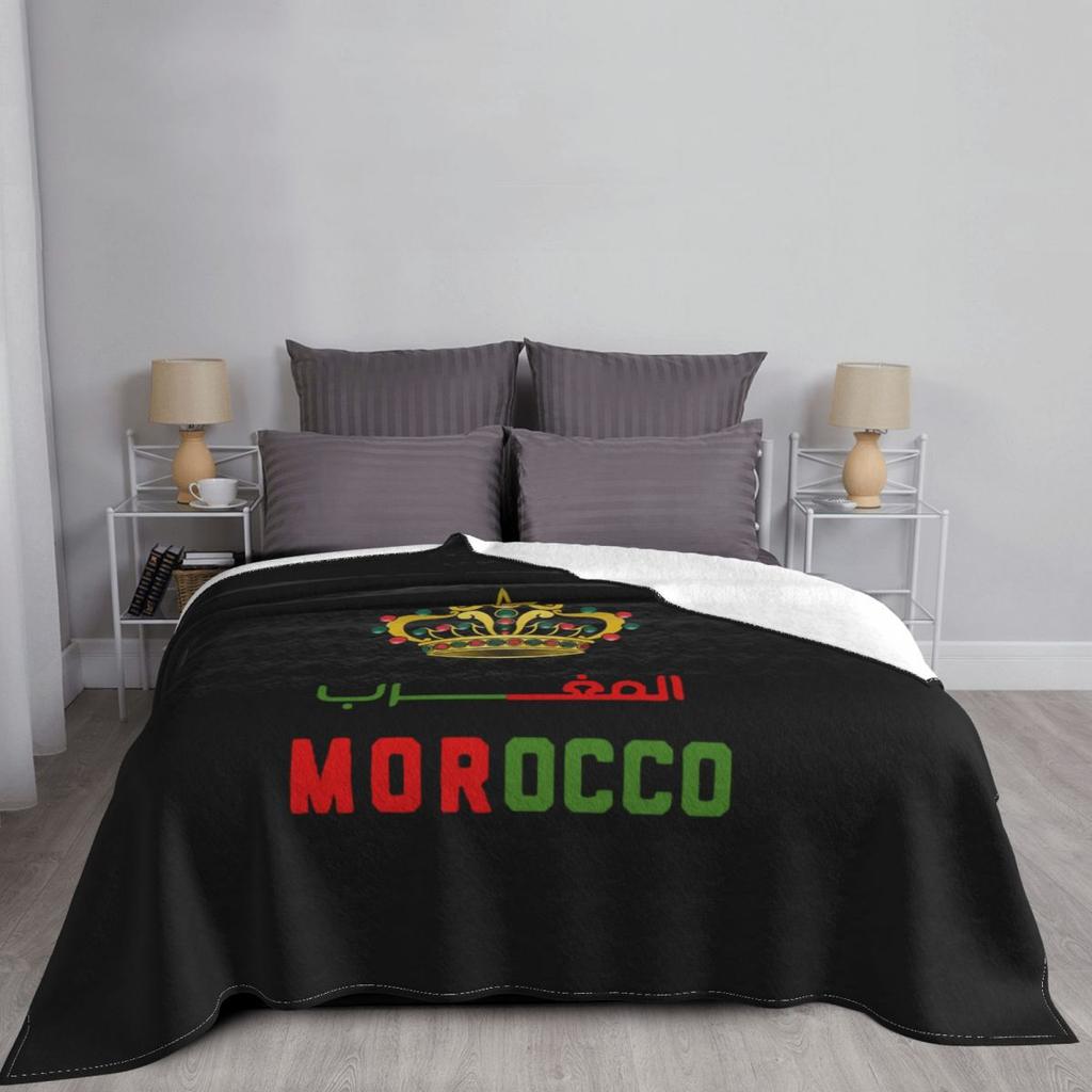 Kingdom Of Morocco Fuzzy Blanket Moroccan Flag Custom Throw Blanket for Home 125*100cm Bedspreads